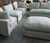(DL) Sofa esquinero nuevo con funda gris de tusor / 300x110x66/155x110x65 lado derecho/ 100x110x65 puf izquierdo - comprar online