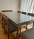 (SF) Juego de comedor de Bull - tapa de mesa laqueada gris y estructura maciza ,seis sillas y dos cabeceras tapizadas / 2x110x74 (mesa)/ 45x45x43 (sillas)/ 80x45x43 (cabeceras) - comprar online