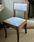 (DL) 4 sillas restauradas a nuevas de cedro tapizadas en lino con terminación tachuelas. / 42x40x85/45