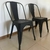(TL) 6 sillas Tolix color negro opaco / 38x38x46/84