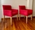 (ID) 2 sillas de Hábitat tapizadas en pana roja. / 58 x 50 x 45/63/77