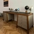 (ID) Escritorio de madera y lino con silla de Aguirre / 188/200x61x73 escritorio 52x52x42/80 silla - comprar online