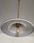 (MG) Lámpara vintage de techo de vidrio blanco con caño dorado / 50 x 90 alto