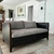 (ID) Sofa de Aguirre estructura de cuero y tapizado de pana / 180x95x51/80