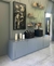(MG) Mueble laqueado gris de guardado de Ajedrez / 255 x 50 x 70 alto