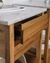 (DL) Par de mesas de luz nuevas de alamo con tinté petiribi y tapa marmol de carrara / 50x40x70 - comprar online