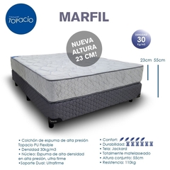 Colchón Topacio marfil 1 plaza 80x190x23 - comprar online