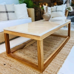 Mesa Ratona Cubo Mármol Beige/Petiribi