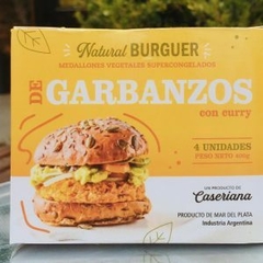 HAMBURGUESAS VEGETARIANAS CASERIANA GARBANZOS CON CURRY X 4 UNIDADES