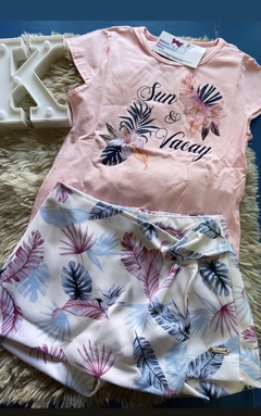 Conj. Mundi Bata rosa + Saia/shorts