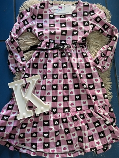 Vestido xadrez mid com cinto (rosa) - comprar online