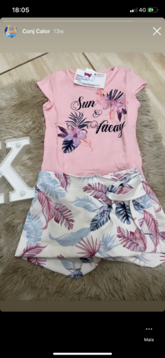 Conj. Mundi Bata rosa + Saia/shorts - comprar online