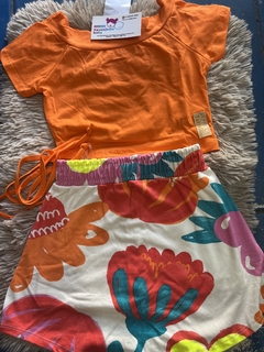 Conj Bata laranja de amarrar + saia/shorts Flórida - comprar online