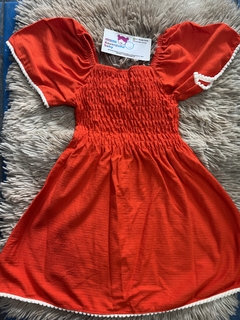 Vestido vermelho com babadinho - comprar online