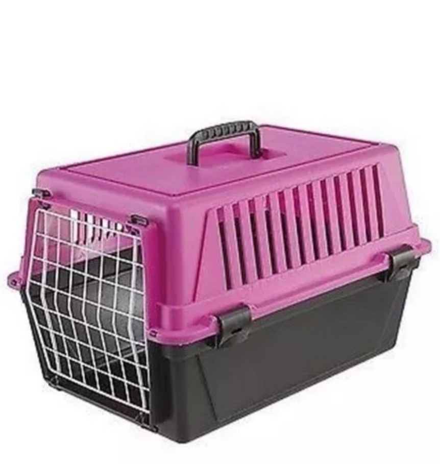 Jaula Transportadora Carrier N°2 Fucsia Para Perros Y Gatos