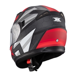 Capacete Texx Fechado Strike Trento Verm/Pret Brilho Moto