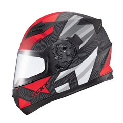 Capacete Texx Fechado Strike Trento Verm/Pret Brilho Moto - comprar online