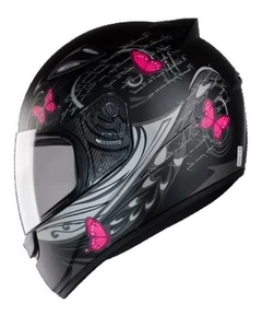 Capacete Moto Feminino Ebf New Spark Borboleta Fechado