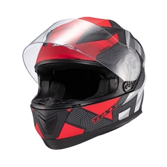 Capacete Texx Fechado Strike Trento Verm/Pret Brilho Moto - comprar online