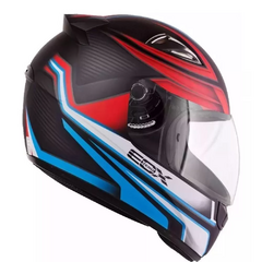 Capacete Moto Fechado Ebf E0x Frost Preto Azul Fosco