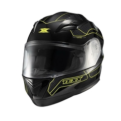 Capacete Texx Fechado Strike Panther Pret/Verd Brilho Moto