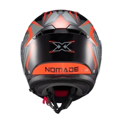 Imagem do Capacete Texx Escamoteavel Kratos Nomade Cinz/Verm/Pret Fosc