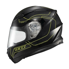 Capacete Texx Fechado Strike Panther Pret/Verd Brilho Moto - loja online