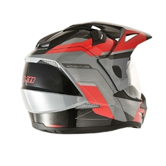 Imagem do Capacete Crossover Desert X4 CINZA/VERMELHO BRILHO