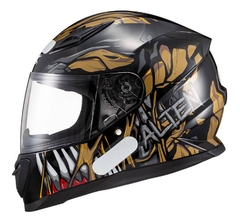 CAPACETE TEXX HAWK ALIEN - VERDE/DOURADO/AZUL - loja online