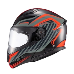 Capacete Texx Escamoteavel Kratos Nomade Cinz/Verm/Pret Fosc - Zum Acessórios para Motociclistas