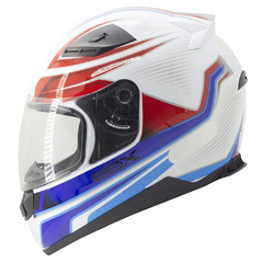 Capacete Moto Fechado Ebf E0x Branco Azul Brilho