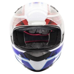 Capacete Moto Fechado Ebf E0x Branco Azul Brilho na internet