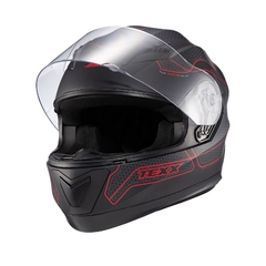 Capacete Texx Fechado Strike Panther Pret/Verm Motoqueiro - Zum Acessórios para Motociclistas