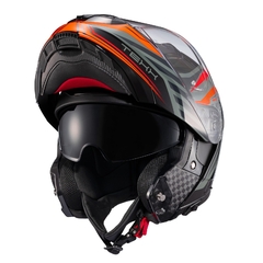 Capacete Texx Articulado Kratos Nomade Laranja Óculos Solar