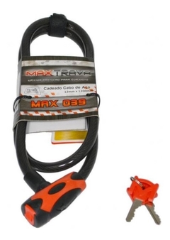 Cadeado Trava Moto Bike Espiral Maxtravas Max039 Estepe