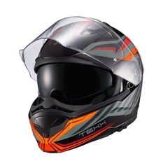 Capacete Texx Articulado Kratos Nomade Laranja Óculos Solar