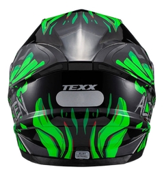 CAPACETE TEXX HAWK ALIEN - VERDE/DOURADO/AZUL - Zum Acessórios para Motociclistas