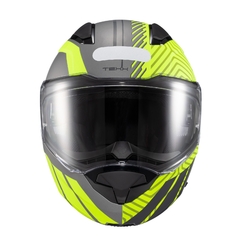 Capacete Texx Escamoteavel Kratos Cyber Verde/Cinza Fosco - loja online