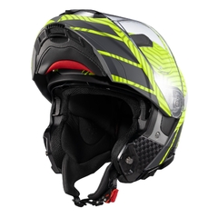 Capacete Texx Escamoteavel Kratos Cyber Verde/Cinza Fosco - Zum Acessórios para Motociclistas