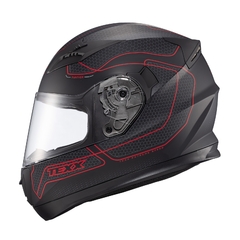 Imagem do Capacete Texx Fechado Strike Panther Pret/Verm Motoqueiro