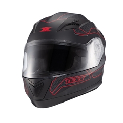 Capacete Texx Fechado Strike Panther Pret/Verm Motoqueiro - Zum Acessórios para Motociclistas