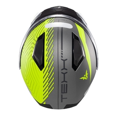 Capacete Texx Escamoteavel Kratos Cyber Verde/Cinza Fosco - comprar online