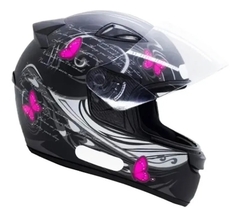 Capacete Moto Feminino Ebf New Spark Borboleta Fechado - comprar online