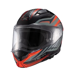 Imagem do Capacete Texx Escamoteavel Kratos Nomade Cinz/Verm/Pret Fosc