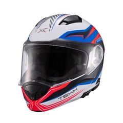 Imagem do Capacete Texx Escamoteavel Kratos Nomade Azul/Verm/Branc Fsc