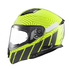 Imagem do Capacete Texx Escamoteavel Kratos Cyber Verde/Cinza Fosco