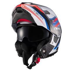 Capacete Texx Escamoteavel Kratos Nomade Azul/Verm/Branc Fsc - Zum Acessórios para Motociclistas