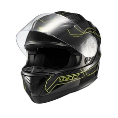 Capacete Texx Fechado Strike Panther Pret/Verd Brilho Moto - comprar online