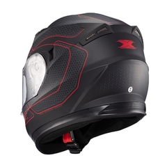 Capacete Texx Fechado Strike Panther Pret/Verm Motoqueiro