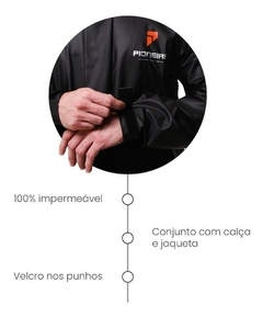 Capa Roupa Chuva Pvc Preta Moto Motoqueiro Com Gola na internet